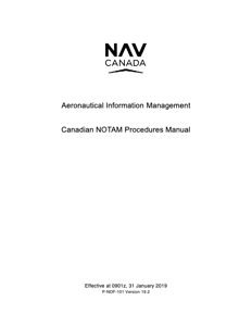 Canadian NOTAM Procedures Manual