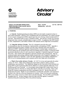 Standard Operating Procedures For Flight Deck Crewmembers AC 120-71a