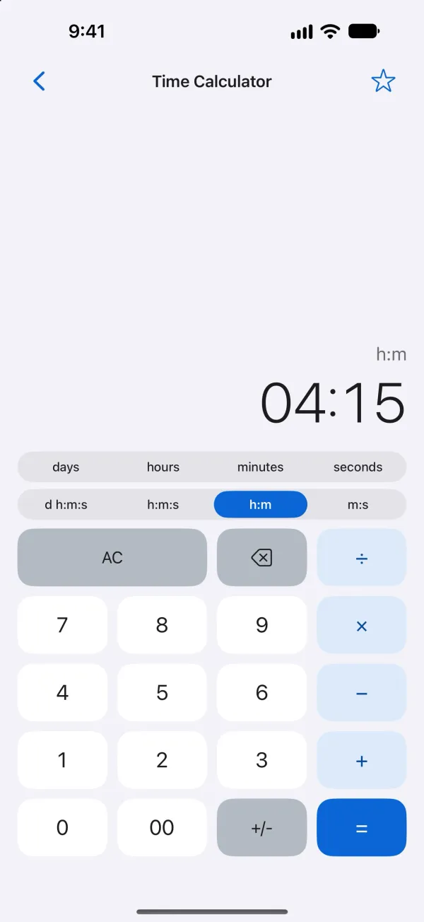 Time Calculator in hours and minutes